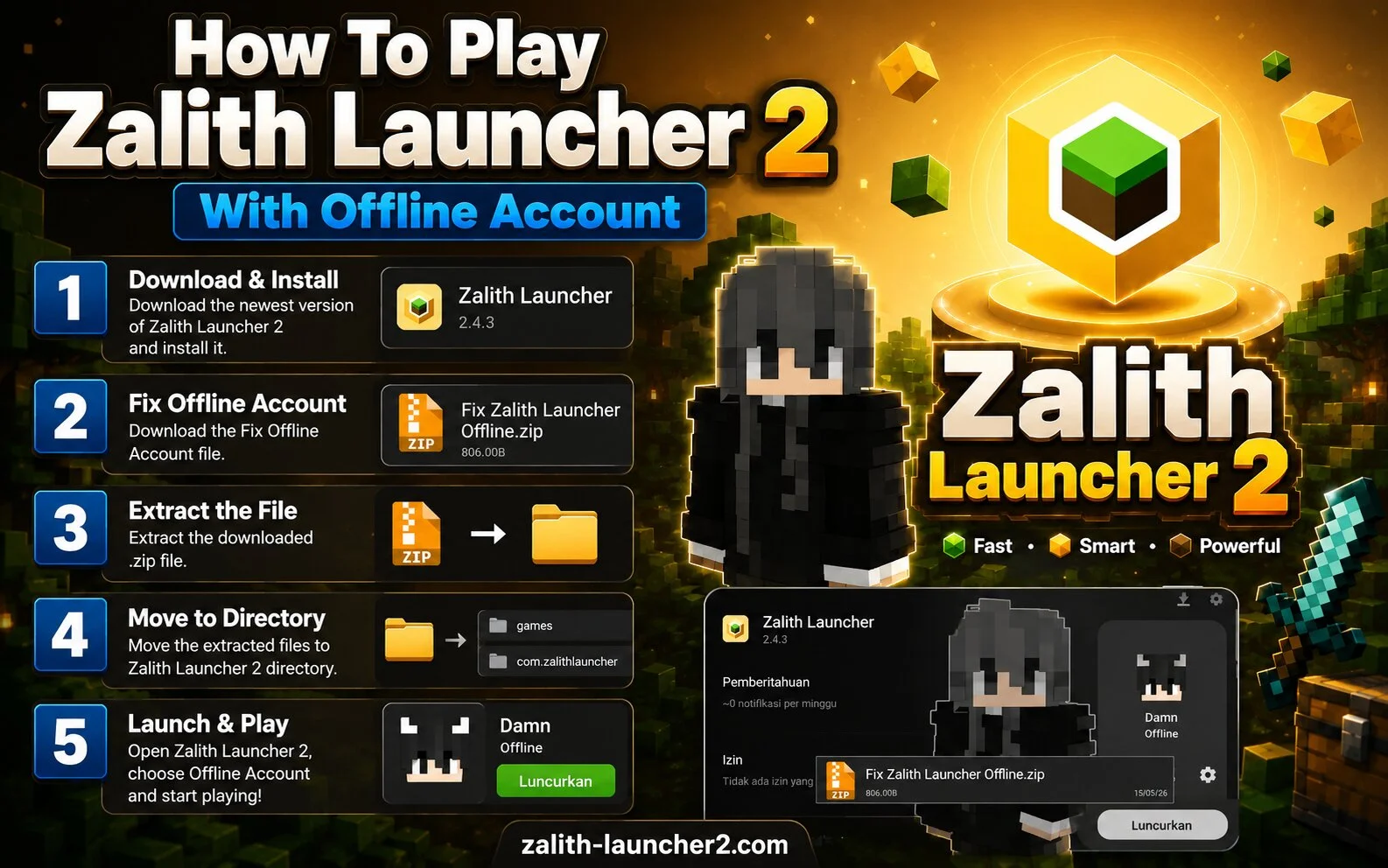 Play Zalith Launcher 2 With Offline Account